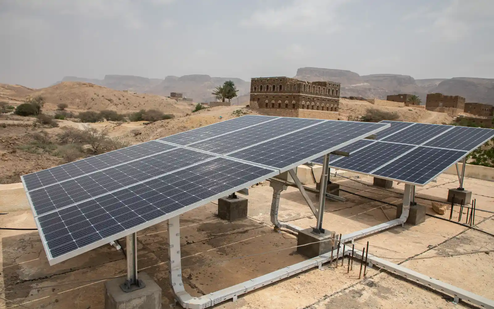Solar panels power Yabouth Health Centre in Hadhramaut, Yemen.
