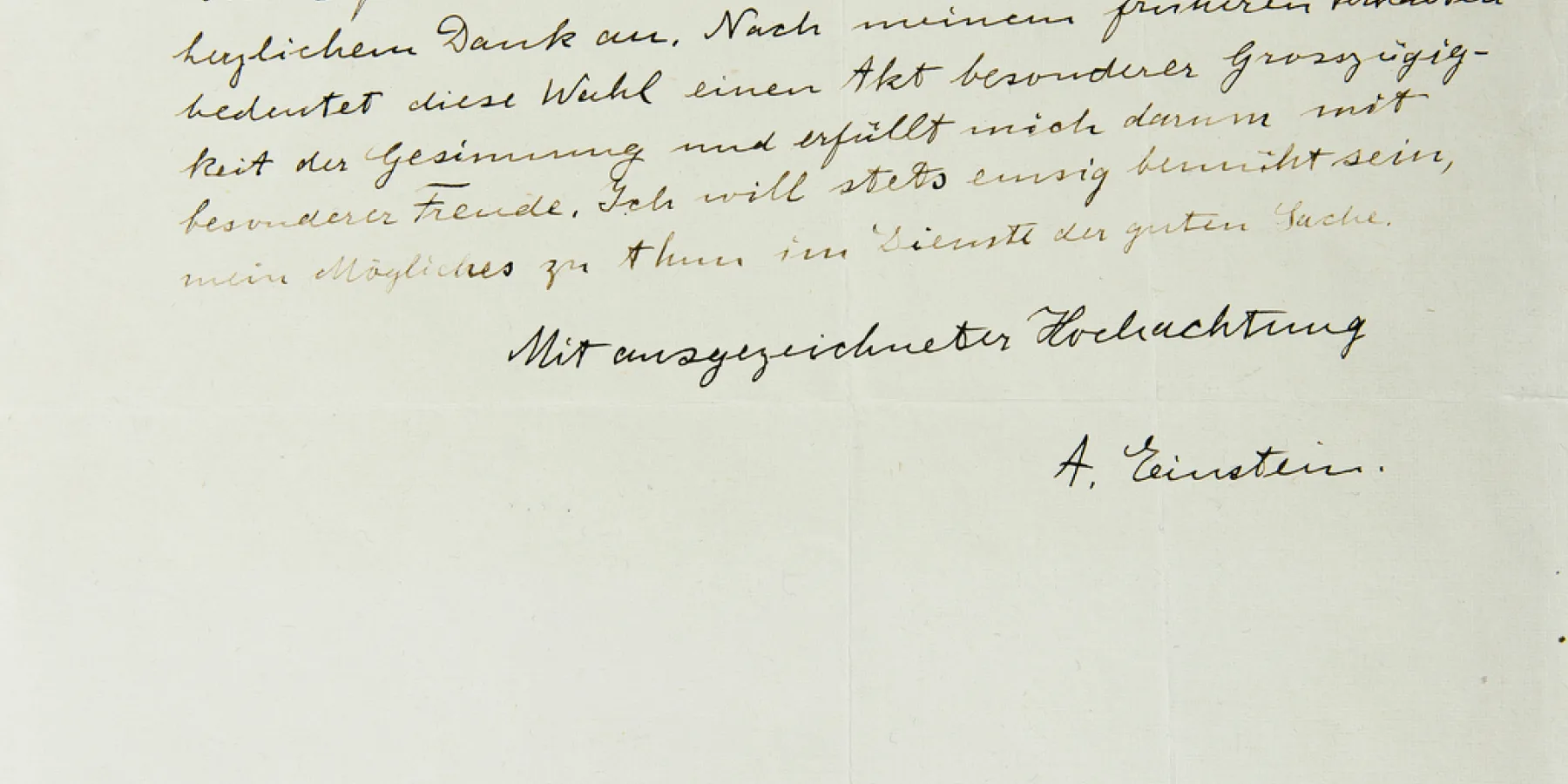 Letter from Albert Einstein to the Secretary-General of the League of Nations in Geneva