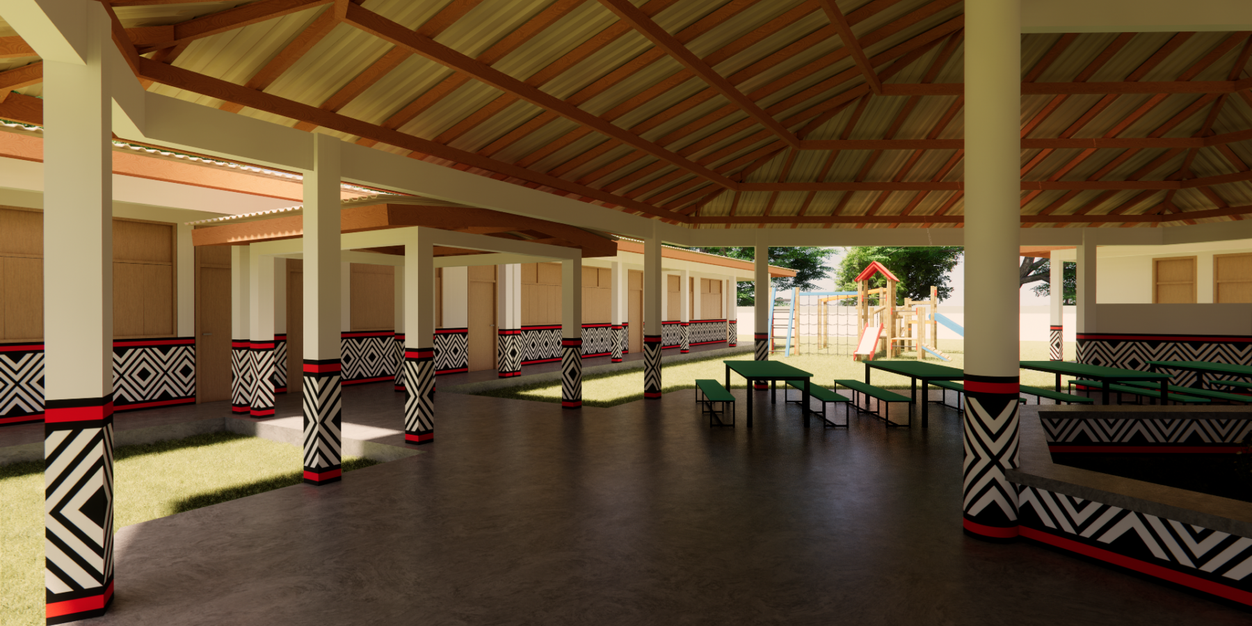 Representaciones en 3D de los nuevos diseños de la escuela.