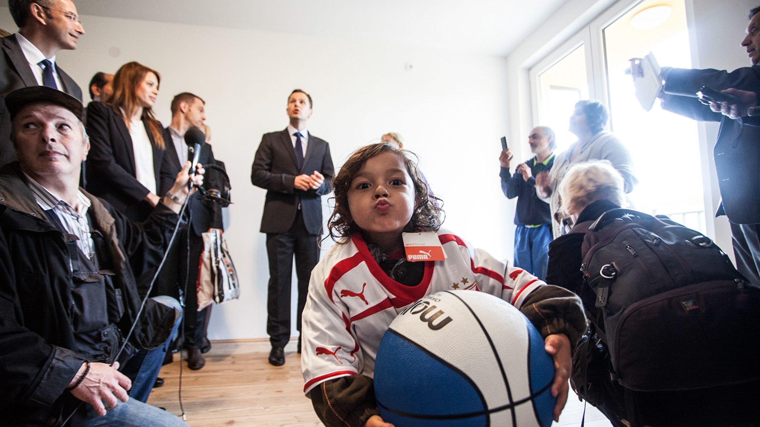 Celebrating the handover of social housing units.