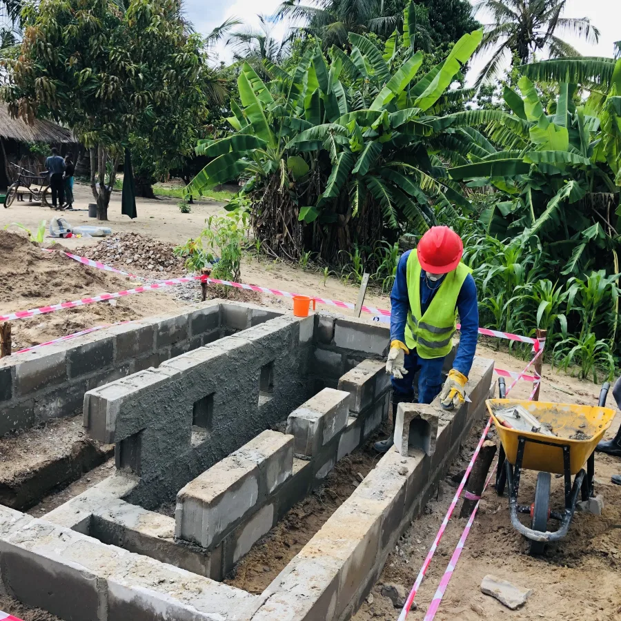 Water tap stands under construction