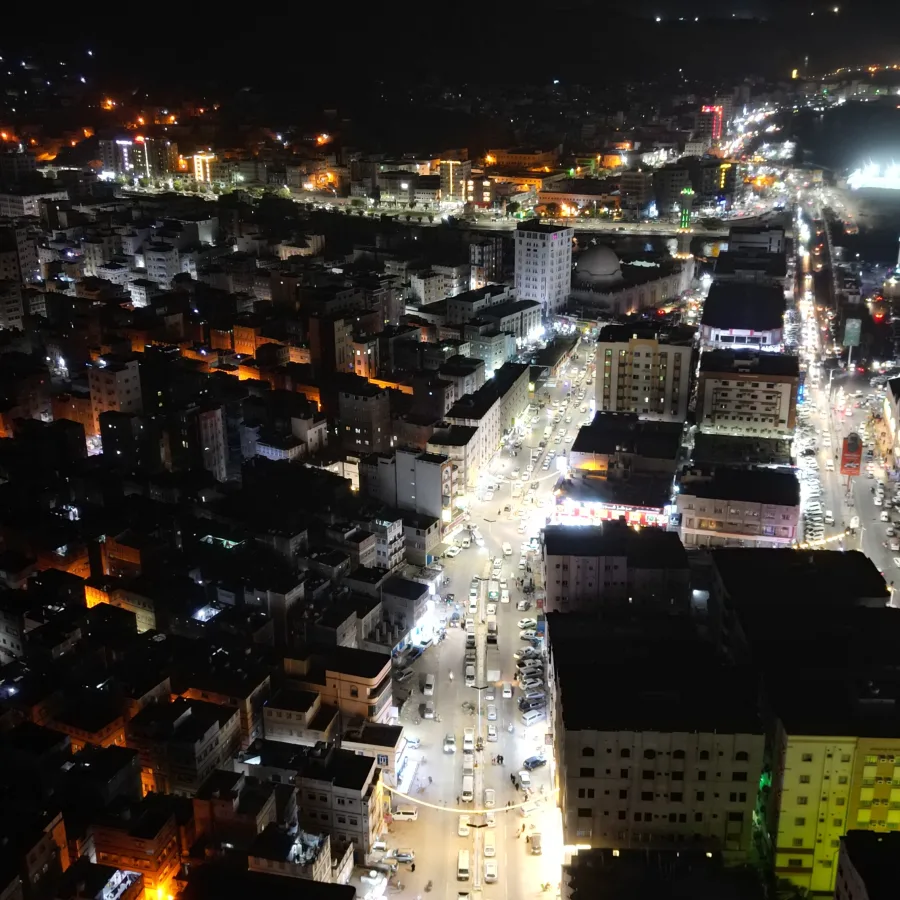 Streets are powered by solar energy in Al Mukalla, Yemen.