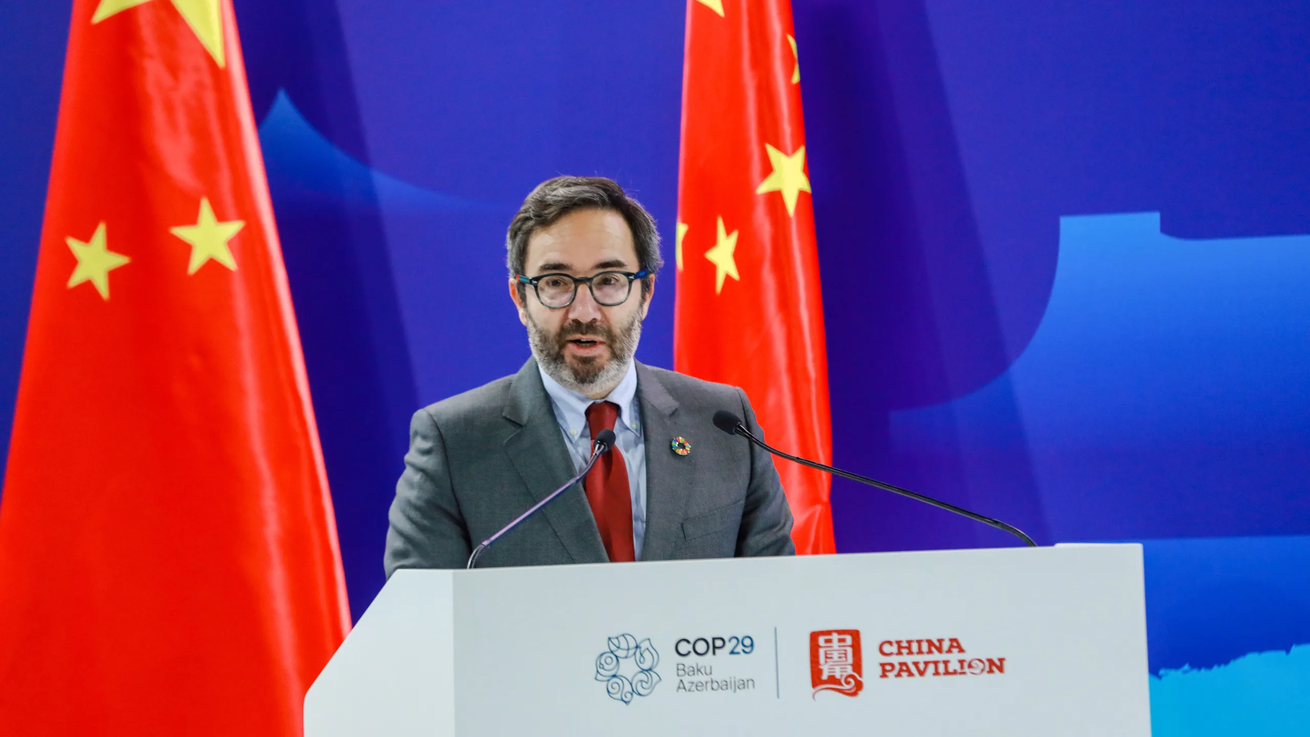 Le Directeur exécutif de l’UNOPS, Jorge Moreira da Silva, s’exprimant lors du Forum de haut niveau sur la coopération Sud-Sud en matière de lutte contre les changements climatiques.