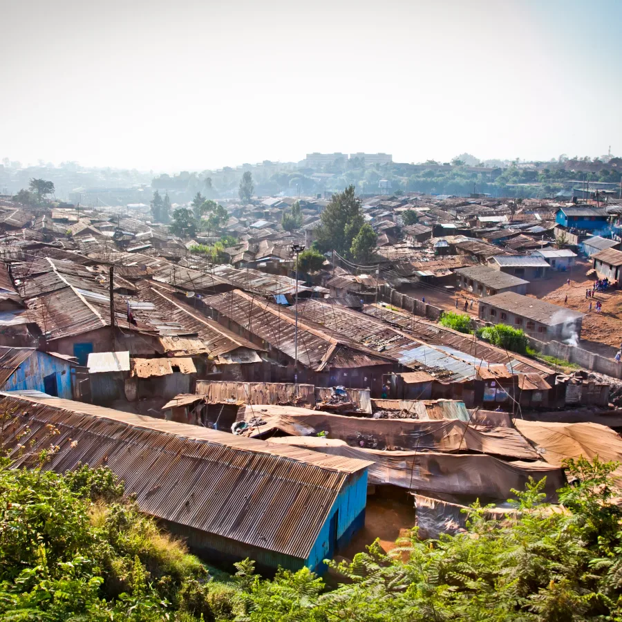 Bidonville de Kibera à Nairobi, au Kenya