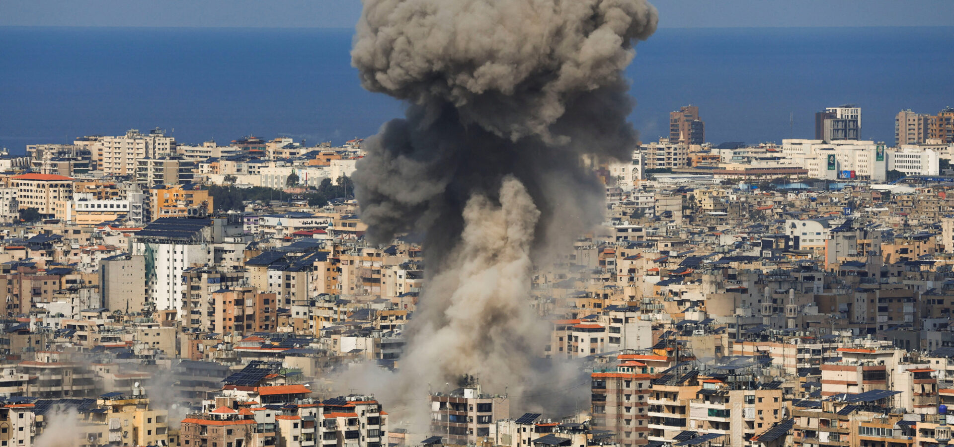 Smoke rises after an Israeli strike on Beirut's southern suburbs, following an escalation between Hezbollah and Israel amid the U.S.-Israeli conflict with Iran, as seen from Baabda, Lebanon, March 4, 2026.