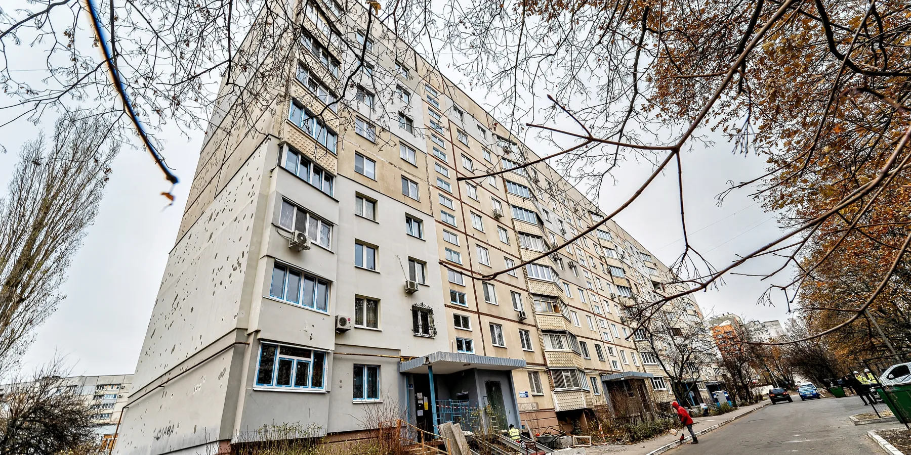 Immeuble résidentiel dans le nord du district de Saltivka, à Kharkiv.