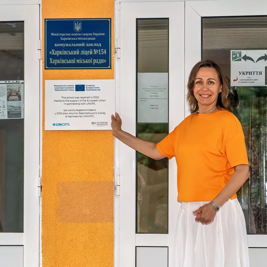 The school received a commemorative plaque that will be placed on the  facade to mark the completion of the repair work